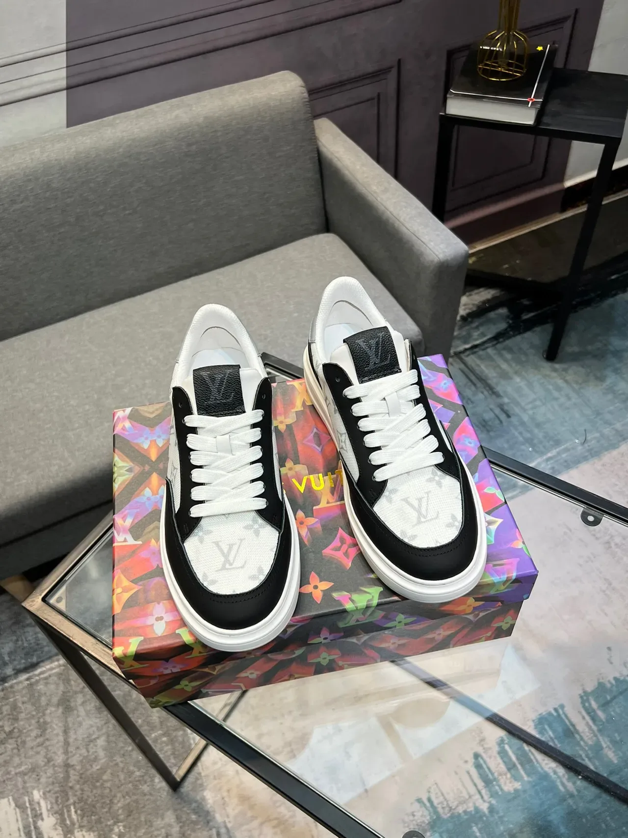 Louis Vuitton LV Trainer Monogram Canvas and Black Leather Lifestyle Sneakers 5