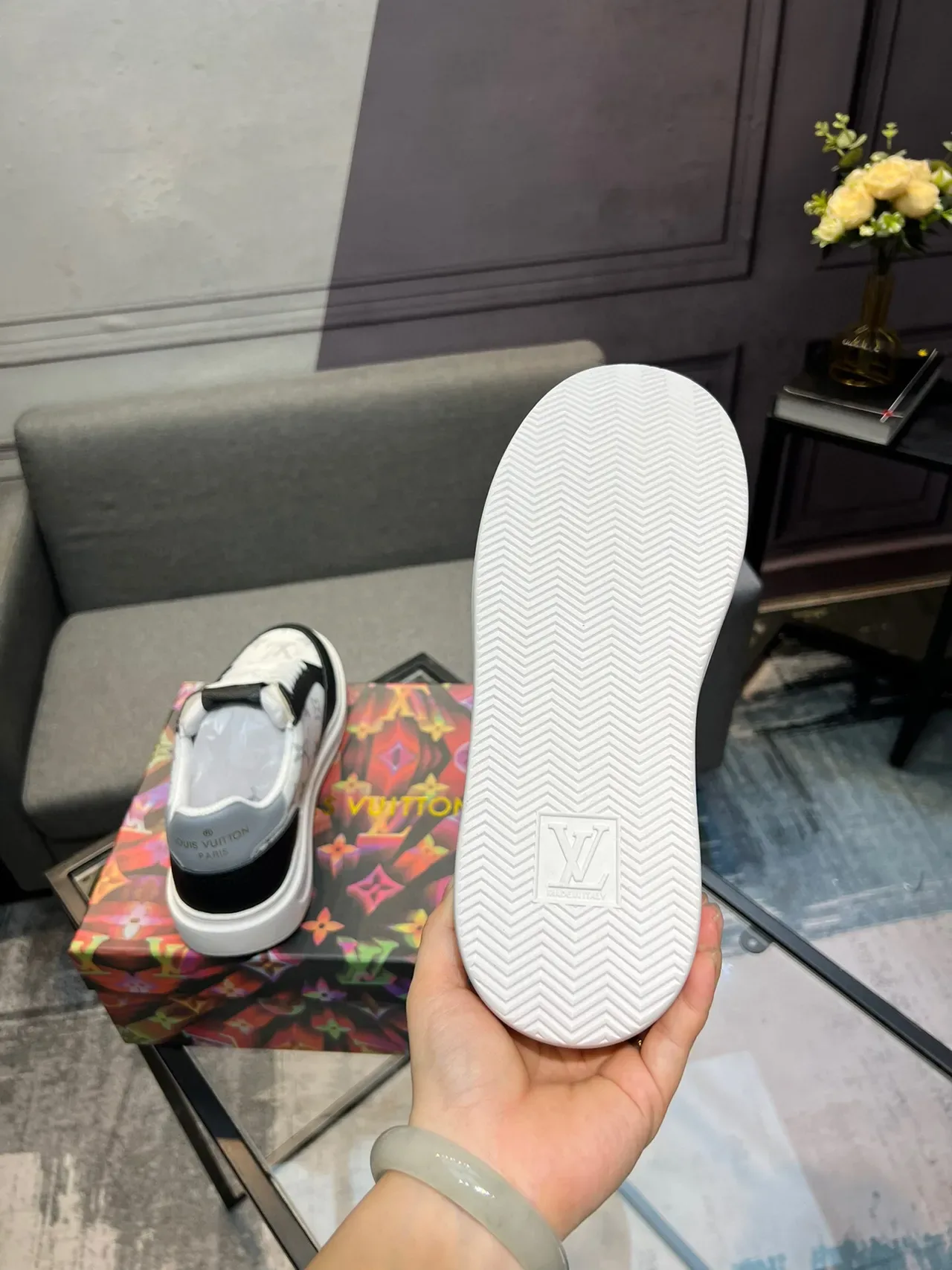 Louis Vuitton LV Trainer Monogram Canvas and Black Leather Lifestyle Sneakers 6