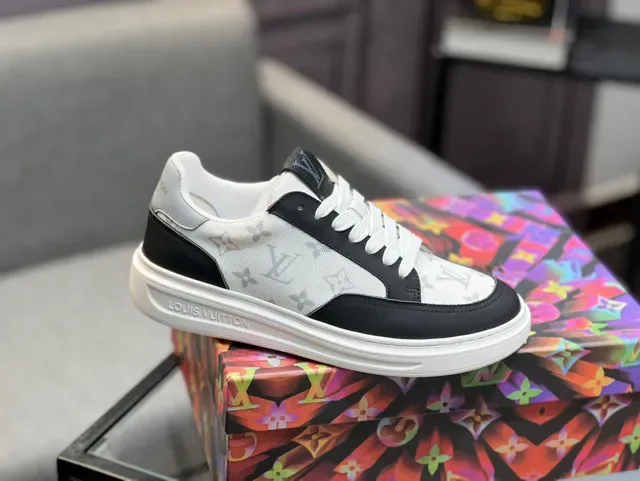Louis Vuitton LV Trainer Monogram Canvas and Black Leather Lifestyle Sneakers 9