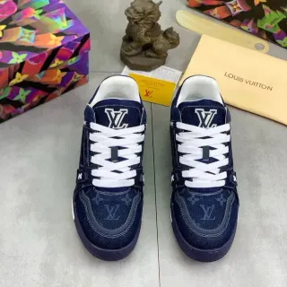 Louis Vuitton LV Trainer Navy White Denim Upper Monogramado Lifestyle Zapatillas
