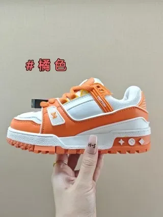 Louis Vuitton LV Trainer Orange White Chunky Sole Multi-Strap Overlay Lifestyle Sneakers 3
