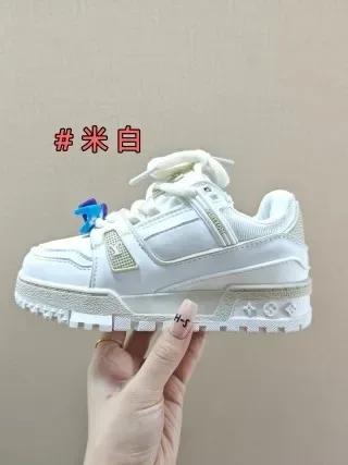 Louis Vuitton LV Trainer Orange White Chunky Sole Multi-Strap Overlay Lifestyle Sneakers 6