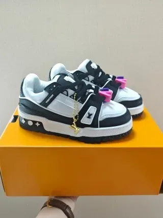 Louis Vuitton LV Trainer Orange White Chunky Sole Multi-Strap Overlay Lifestyle Sneakers 16