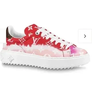 Louis Vuitton LV Trainer Zapatillas Lifestyle Rojo Rosa Impresión Monograma Parte Superior Teñido Gradiente