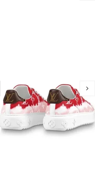Louis Vuitton LV Trainer Red Pink Monogram-Printed Upper Gradient Dye Lifestyle Sneakers 6
