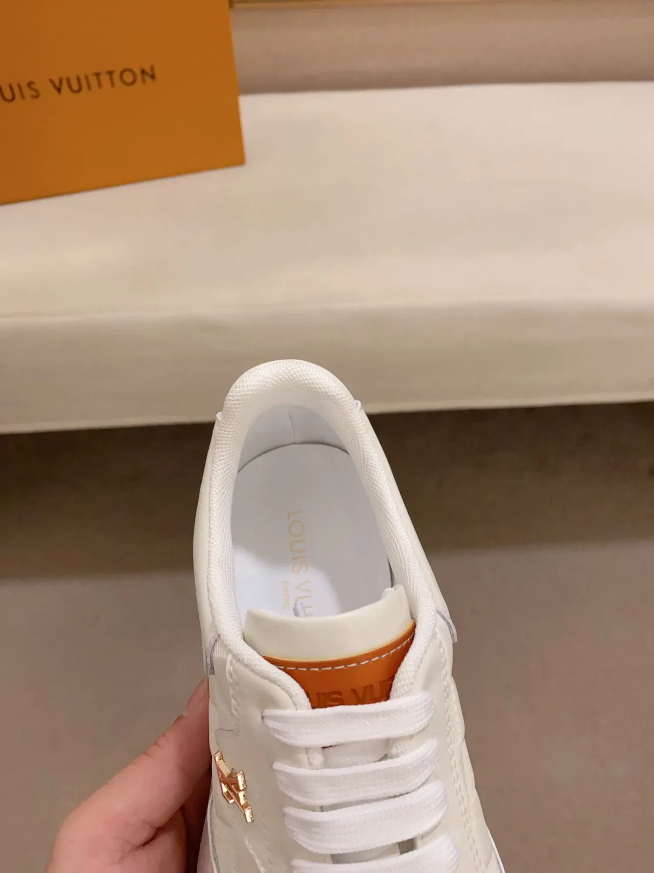 路易威登 LV Trainer 白米色 绗缝棋盘格皮革 金色标志 生活方式运动鞋 5