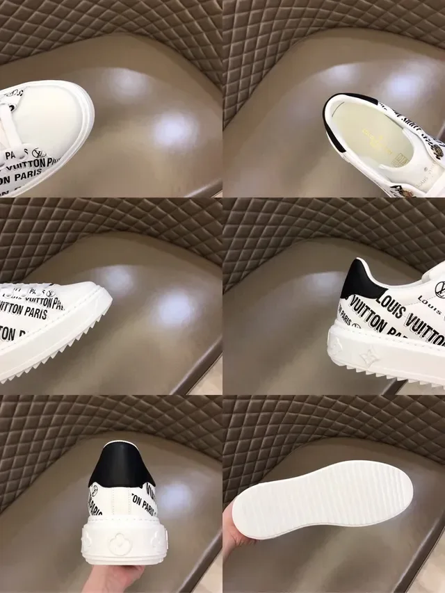 Louis Vuitton LV Trainer White Black All-Over Logo Print Platform Sole Lifestyle Sneakers 2