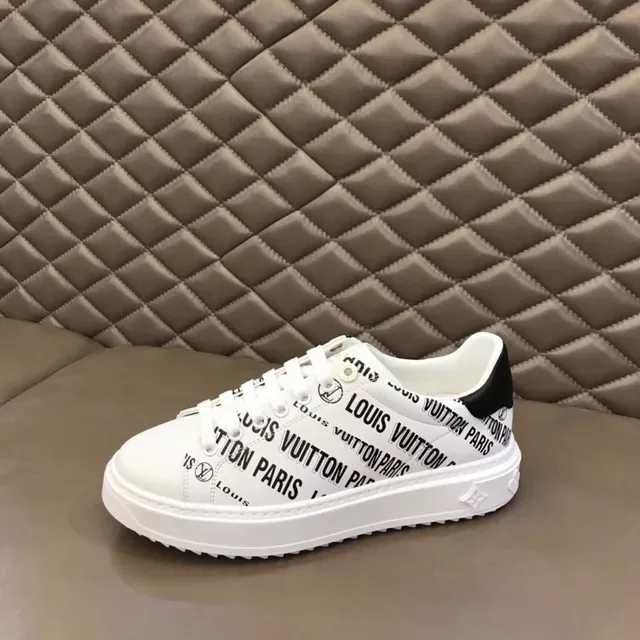 Louis Vuitton LV Trainer White Black All-Over Logo Print Platform Sole Lifestyle Sneakers 5