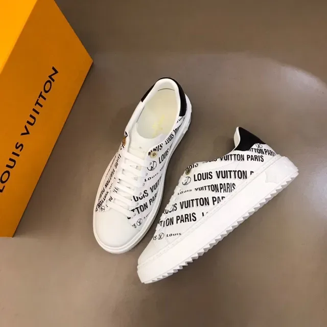 Louis Vuitton LV Trainer White Black All-Over Logo Print Platform Sole Lifestyle Sneakers 8
