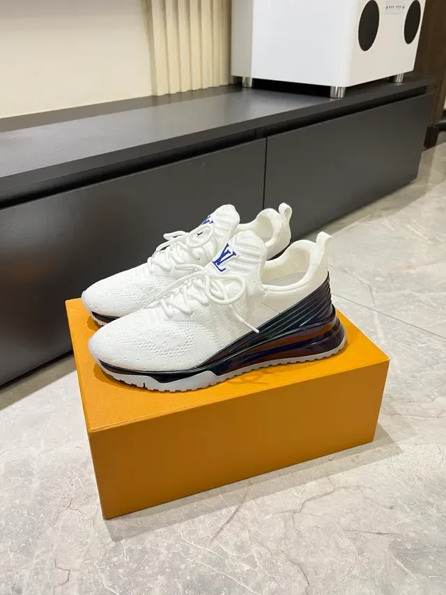 Louis Vuitton LV Trainer White Black Knit Upper Monogram-Tongue Logo Lifestyle Sneakers 5