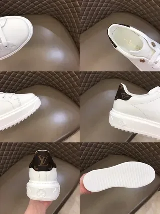 Louis Vuitton LV Trainer White Black Leather Monogrammed Heel Tab Lifestyle Sneakers 2
