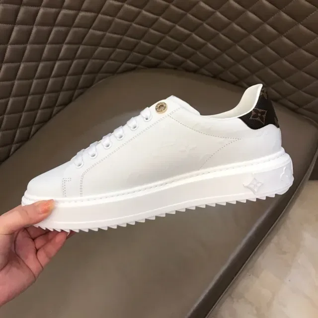 Louis Vuitton LV Trainer White Black Leather Monogrammed Heel Tab Lifestyle Sneakers 3