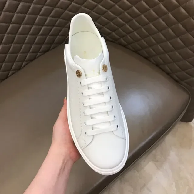 Louis Vuitton LV Trainer White Black Leather Monogrammed Heel Tab Lifestyle Sneakers 5