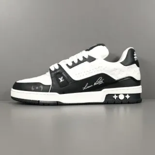 Louis Vuitton LV Trainer White Black Monogram-Embossed Leather Two-Tone Lifestyle Sneakers
