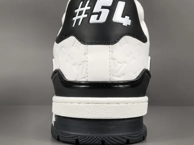 Louis Vuitton LV Trainer White Black Monogram-Embossed Leather Two-Tone Lifestyle Sneakers 6
