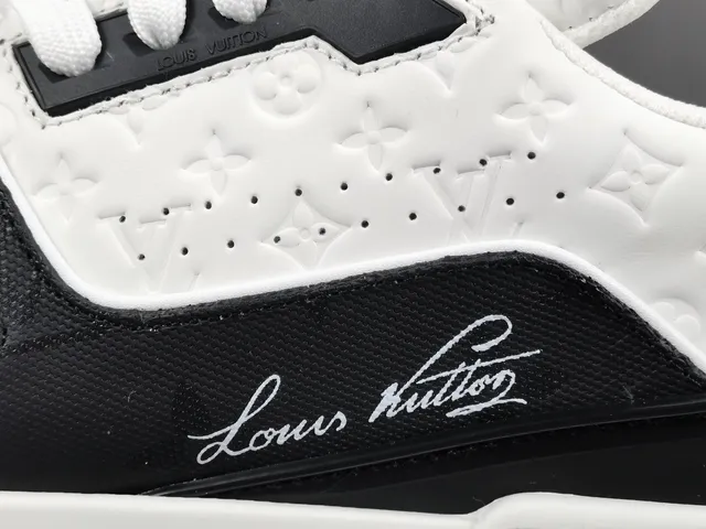 Louis Vuitton LV Trainer White Black Monogram-Embossed Leather Two-Tone Lifestyle Sneakers 8