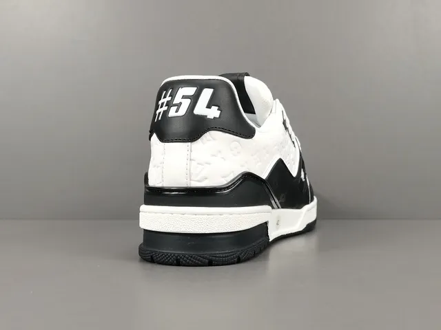 Louis Vuitton LV Trainer White Black Monogram-Embossed Leather Two-Tone Lifestyle Sneakers 14