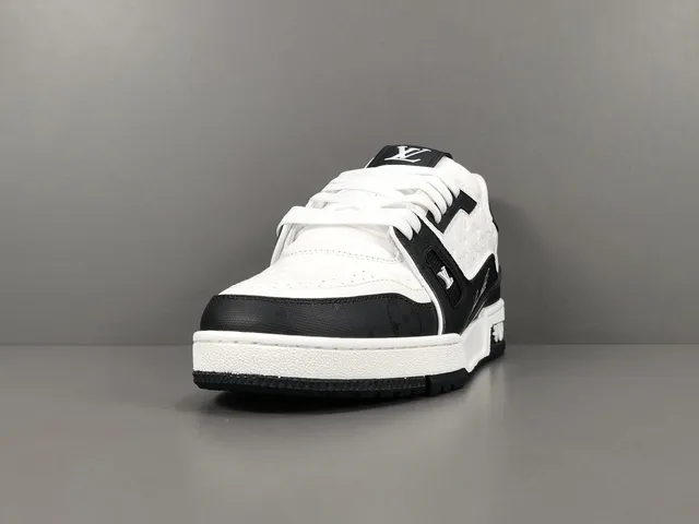 Louis Vuitton LV Trainer White Black Monogram-Embossed Leather Two-Tone Lifestyle Sneakers 15