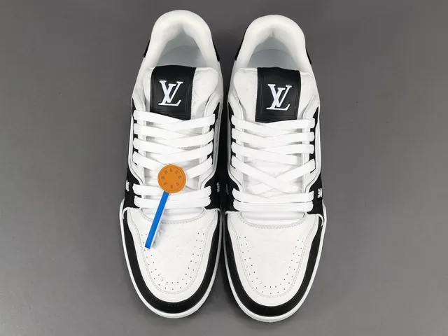 Louis Vuitton LV Trainer White Black Monogram-Embossed Leather Two-Tone Lifestyle Sneakers 16