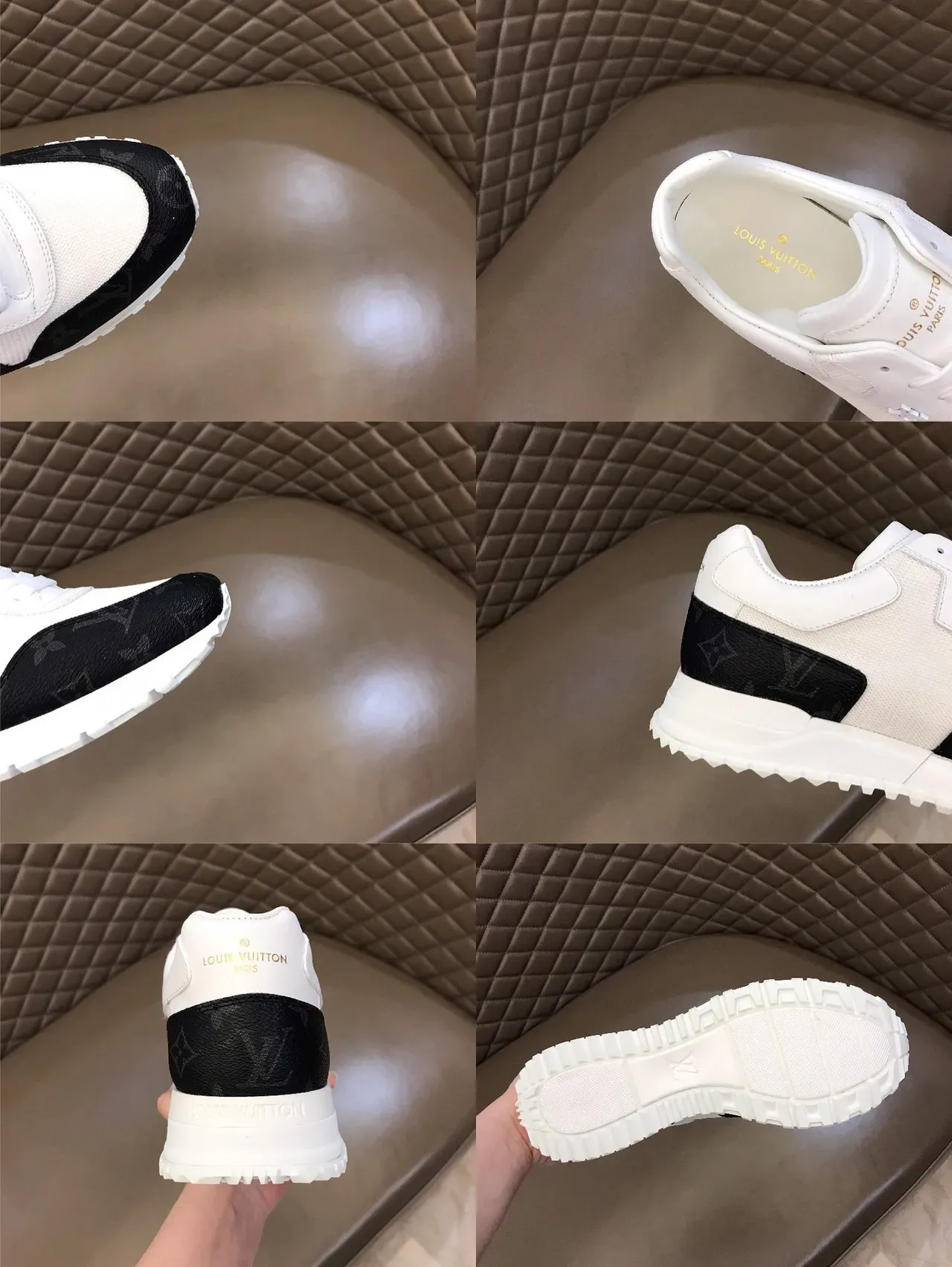 Louis Vuitton LV Trainer White Black Monogram Leather Overlays Mesh Upper Lifestyle Sneakers 2