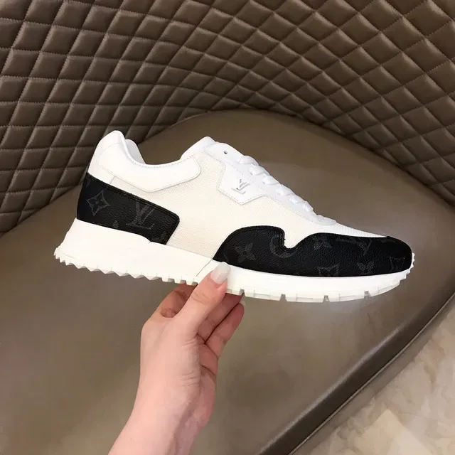 Louis Vuitton LV Trainer White Black Monogram Leather Overlays Mesh Upper Lifestyle Sneakers 5