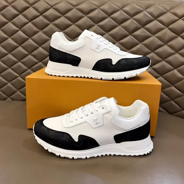 Louis Vuitton LV Trainer White Black Monogram Leather Overlays Mesh Upper Lifestyle Sneakers 7
