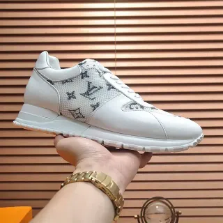 Louis Vuitton LV Trainer White Black Monogrammed Mesh Panel Leather Overlays Lifestyle Sneakers