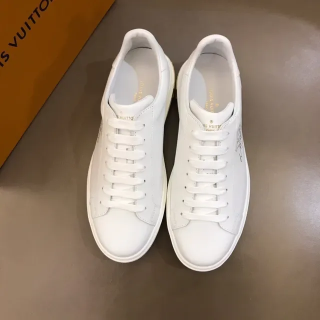 Louis Vuitton LV Trainer White Gold Leather Logo Lifestyle Sneakers 2