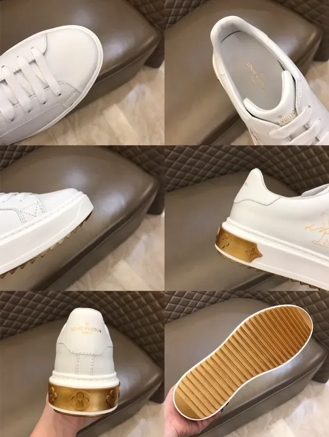 Louis Vuitton LV Trainer White Gold Leather Logo Lifestyle Sneakers 3