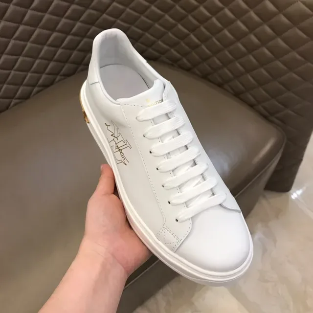 Louis Vuitton LV Trainer White Gold Leather Logo Lifestyle Sneakers 5