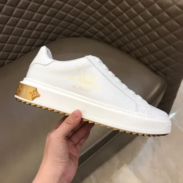 Louis Vuitton LV Trainer White Gold Leather Logo Lifestyle Sneakers 6