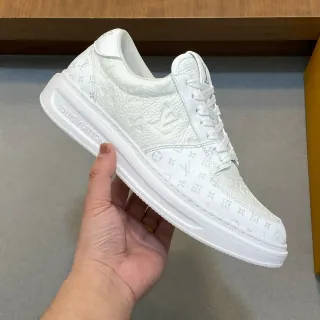 Louis Vuitton LV Trainer White Monogram Leather Embossed Texture Lifestyle Sneakers