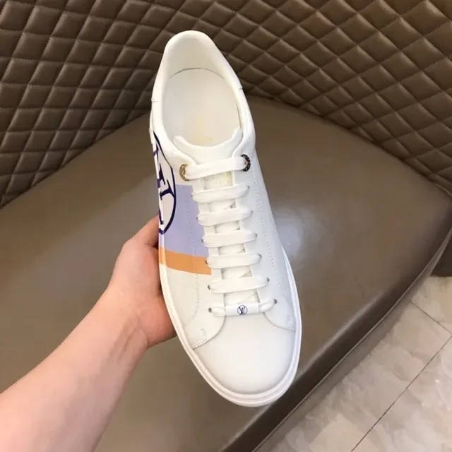 Louis Vuitton LV Trainer White Multicolor Leather Color-Block Stripe Lifestyle Sneakers 4