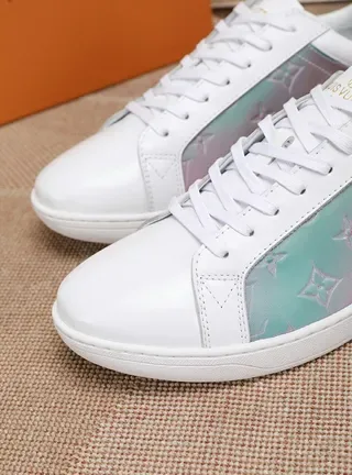 Louis Vuitton LV Trainer White Multicolor Leather Upper Iridescent Monogram Side Panel Lifestyle Sneakers 4