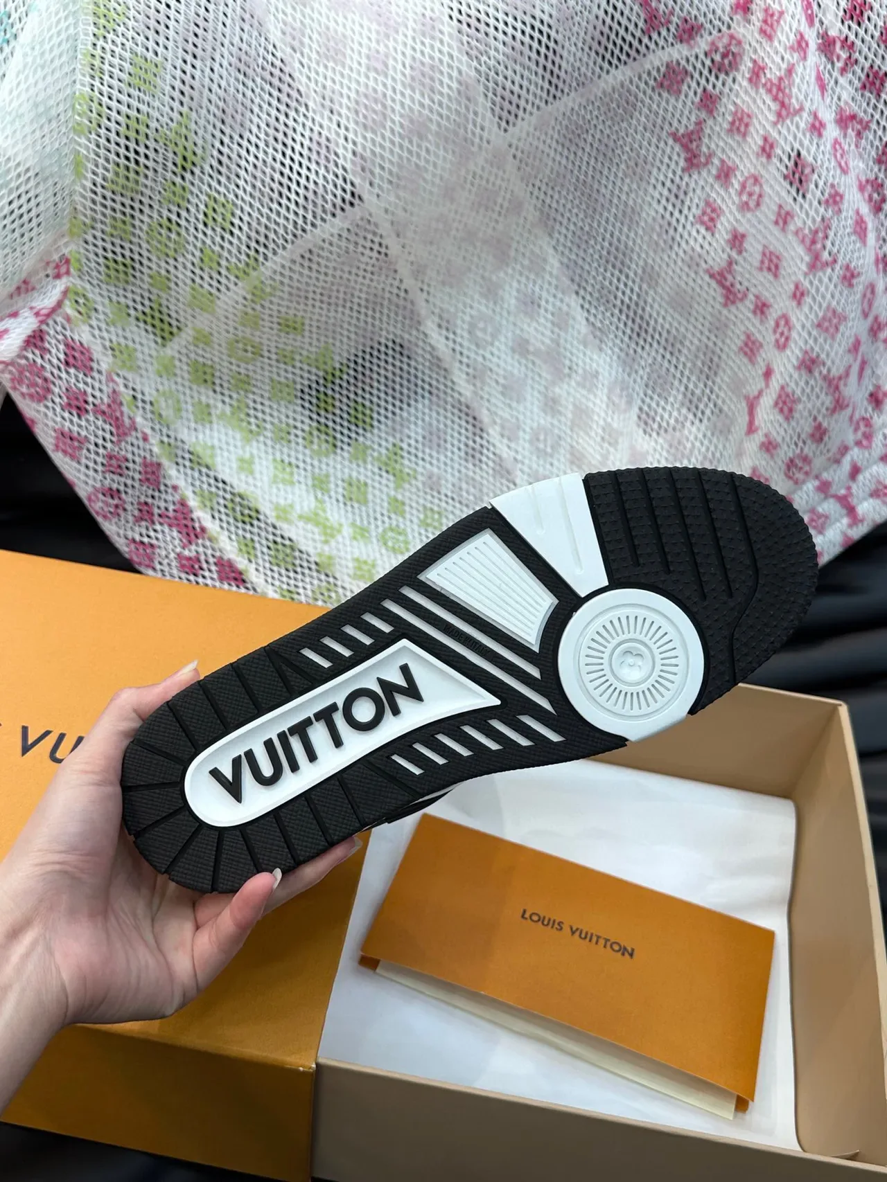 Louis Vuitton LV Trainer White Navy Pebbled Leather Upper Monogrammed Side Panel Lifestyle Sneakers 2