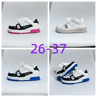 Louis Vuitton LV Trainer Tênis lifestyle brancos e rosas com sola chunky esculpida em malha e couro