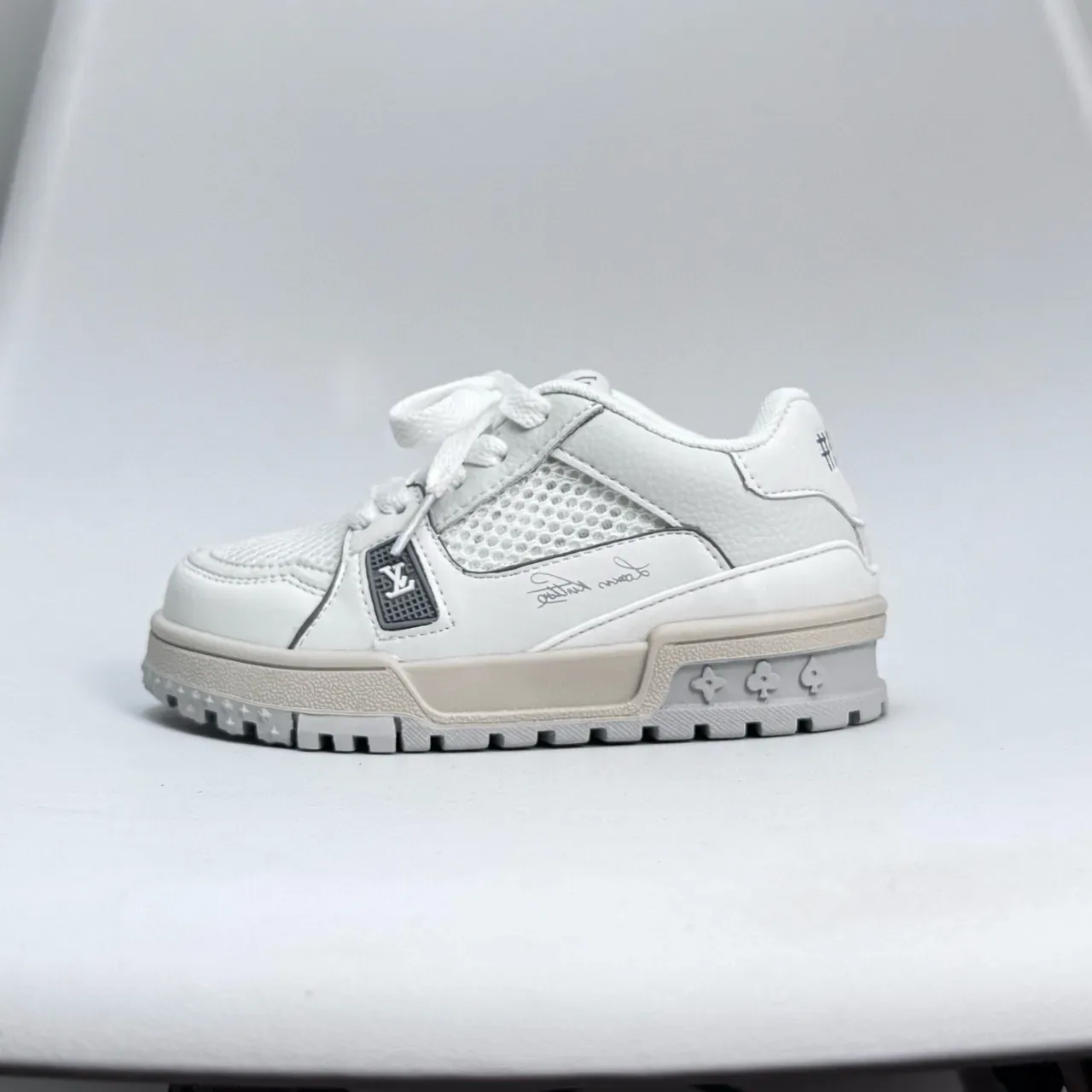 Louis Vuitton LV Trainer White Pink Chunky Sculpted Sole Mesh-and-Leather Upper Lifestyle Sneakers 3