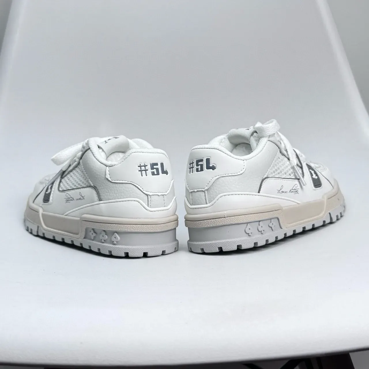 Louis Vuitton LV Trainer White Pink Chunky Sculpted Sole Mesh-and-Leather Upper Lifestyle Sneakers 8