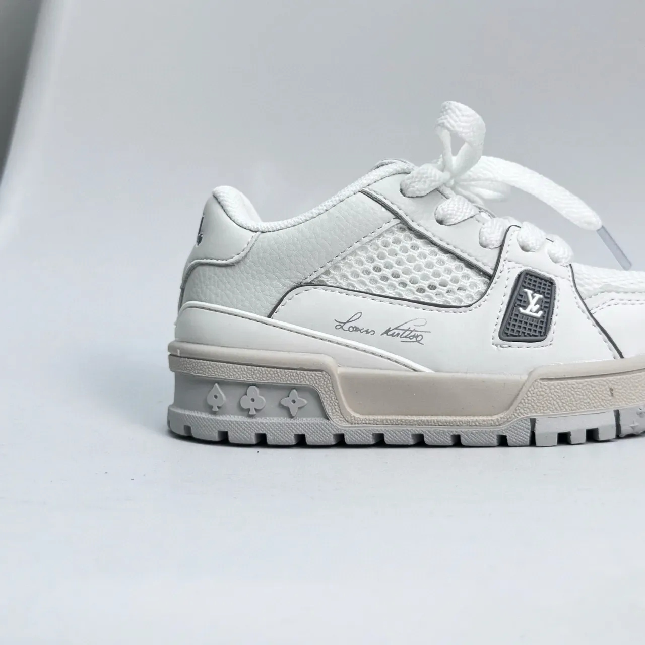 Louis Vuitton LV Trainer White Pink Chunky Sculpted Sole Mesh-and-Leather Upper Lifestyle Sneakers 9