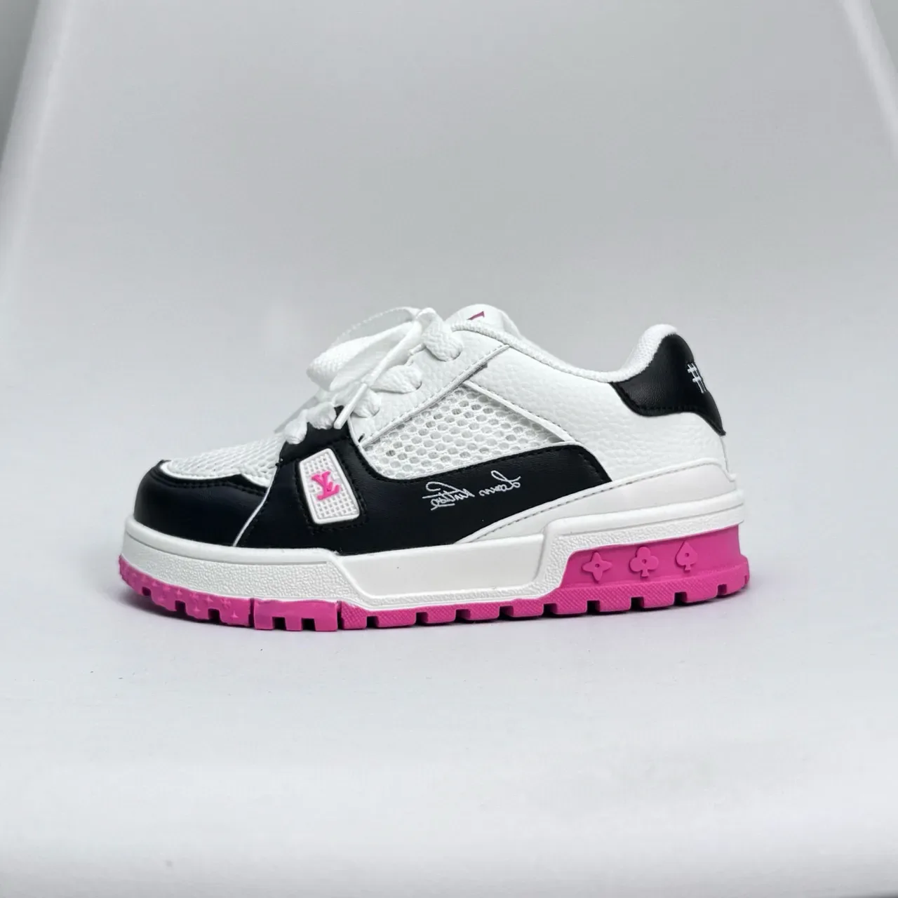 Louis Vuitton LV Trainer White Pink Chunky Sculpted Sole Mesh-and-Leather Upper Lifestyle Sneakers 23