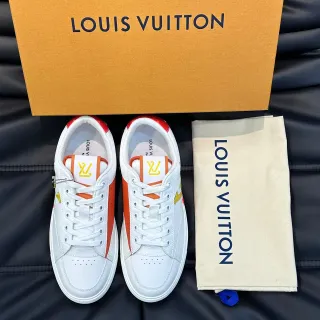 Louis Vuitton LV Trainer White Red Low-Top Leather Upper Lifestyle Sneakers
