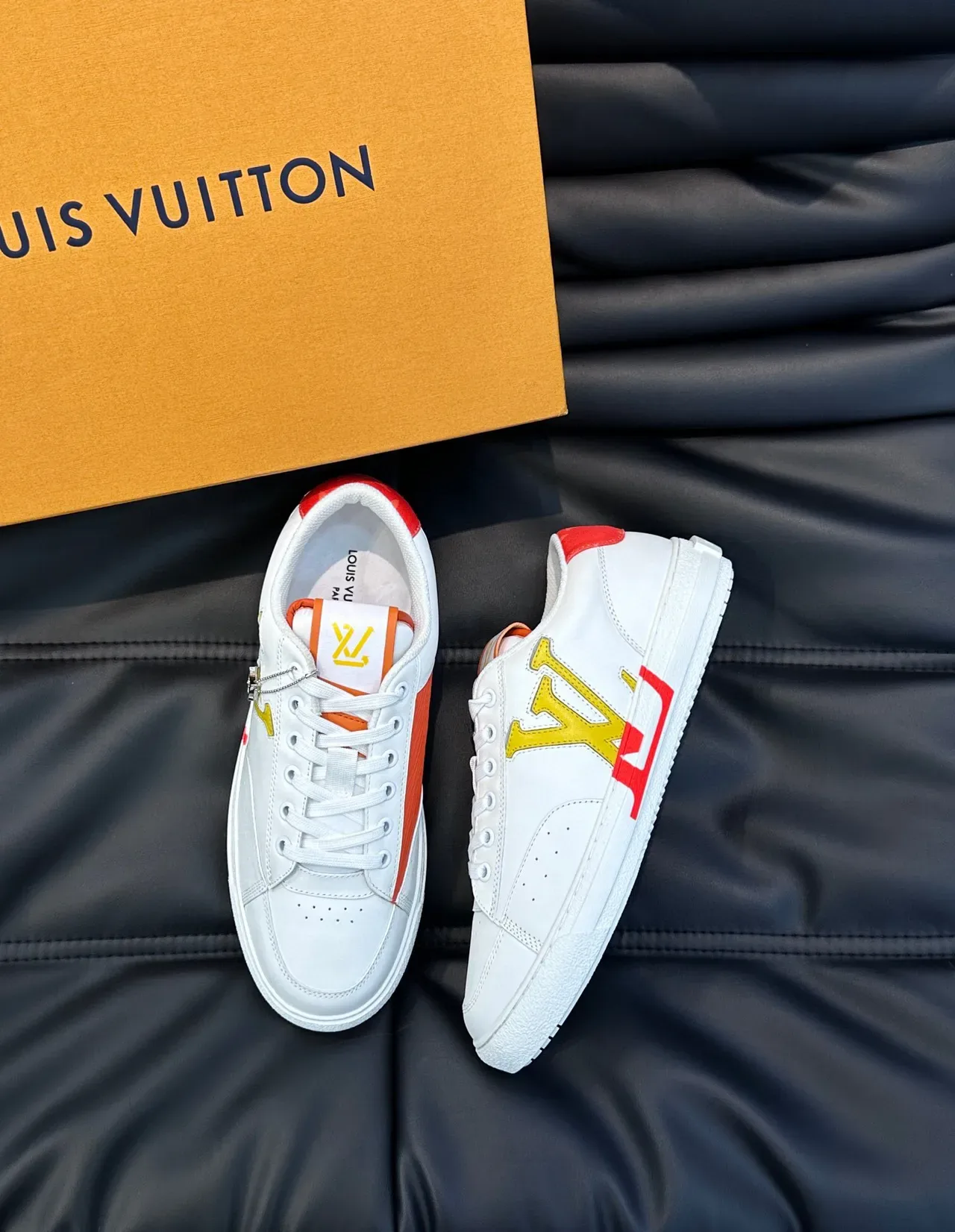 Louis Vuitton LV Trainer White Red Low-Top Leather Upper Lifestyle Sneakers 2