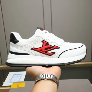 Louis Vuitton LV Trainer Blancos Rojos con Upper de Malla Oversized Monograma Lifestyle Sneakers