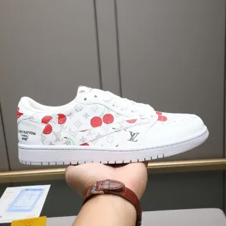 Louis Vuitton LV Trainer White Red Monogram Canvas Cherry Print Lifestyle Sneakers