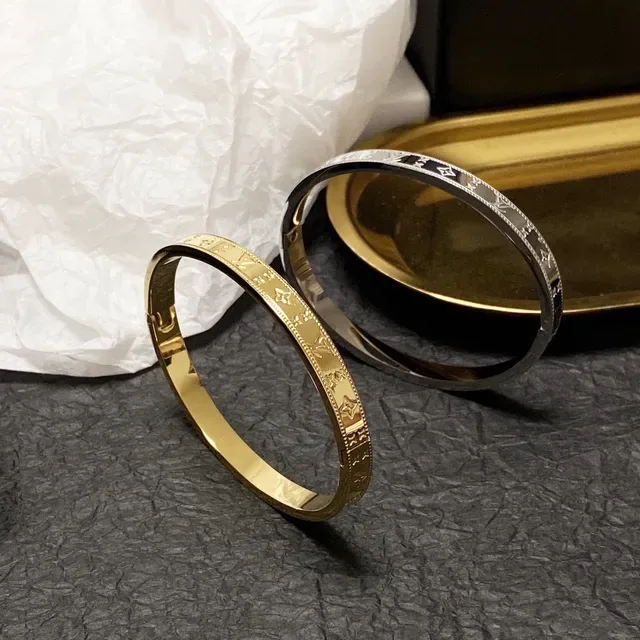 Louis Vuitton Monogram Bangle Gold Black Beaded-Edge Bracelet 2