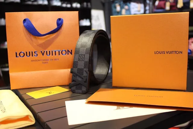 Louis Vuitton Monogram Ceinture en toile Marron Boucle Dorée Turnlock Buckle Ceinture en cuir 9