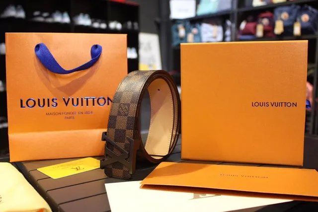Louis Vuitton Monogram Ceinture en toile Marron Boucle Dorée Turnlock Buckle Ceinture en cuir 10