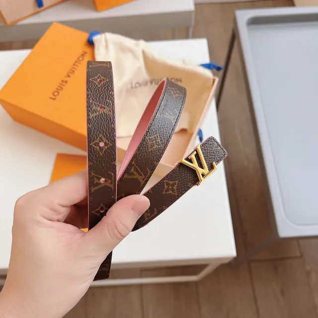 Louis Vuitton Monogram Canvas Belt বাদামি গোলাপি মসৃণ চামড়া বেল্ট 2
