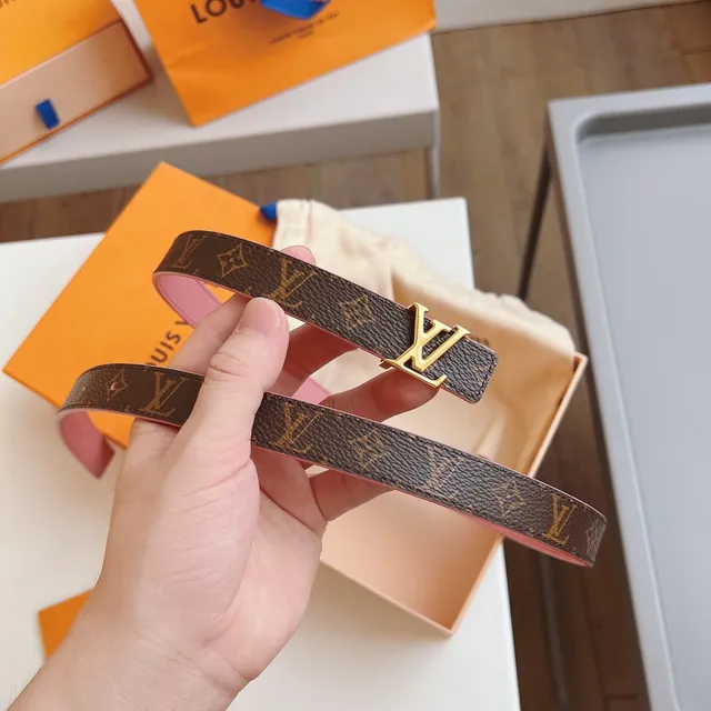 Louis Vuitton Monogram Canvas Belt বাদামি গোলাপি মসৃণ চামড়া বেল্ট 3