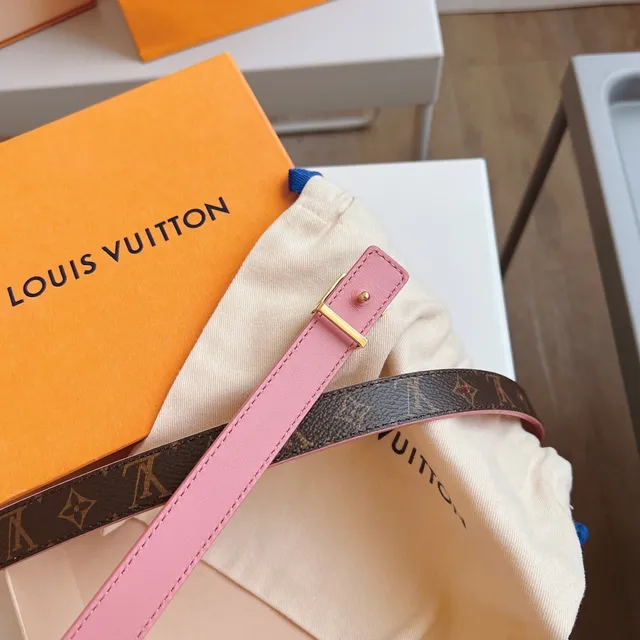 Louis Vuitton Monogram Canvas Belt বাদামি গোলাপি মসৃণ চামড়া বেল্ট 4